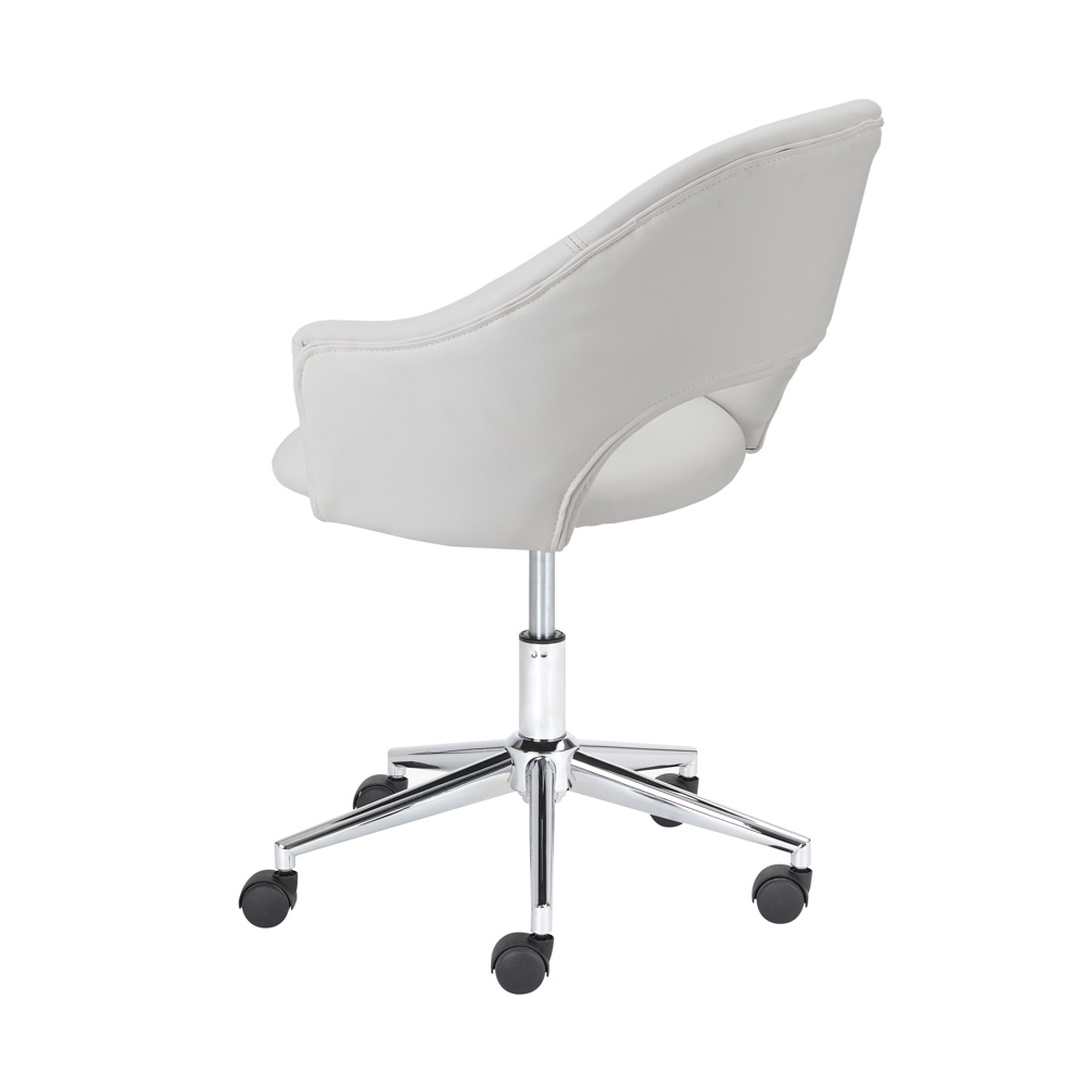 Castelle Office Chair: White Leatherette